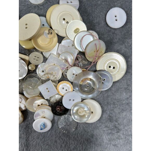 🦃 White Cream Buttons Assorted Sizes - Picture 4 of 8